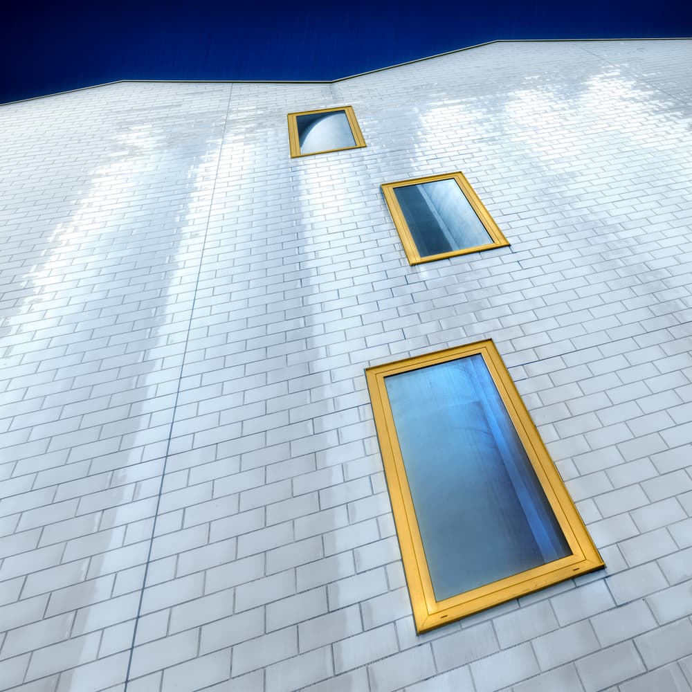 Modern Building Golden Windows by Marc Huybrighs — canvas wall art