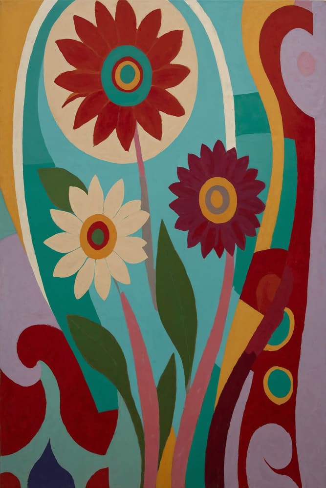 Colorful Abstract Flowers by The Art Concept — canvas wall art