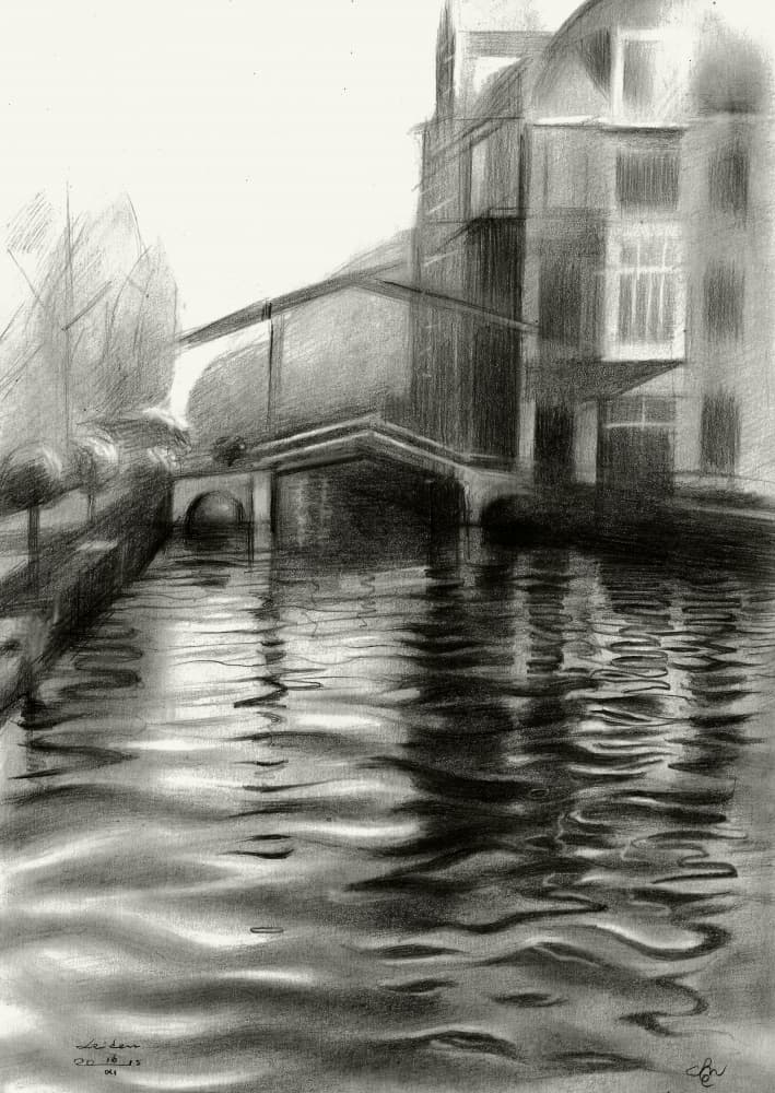 City Canal Reflections by Corné Akkers — canvas wall art
