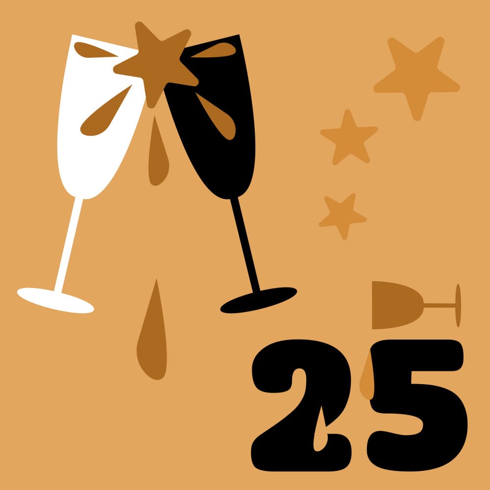 Twenty-Five Celebration by Marika Barsrsind β canvas wall art