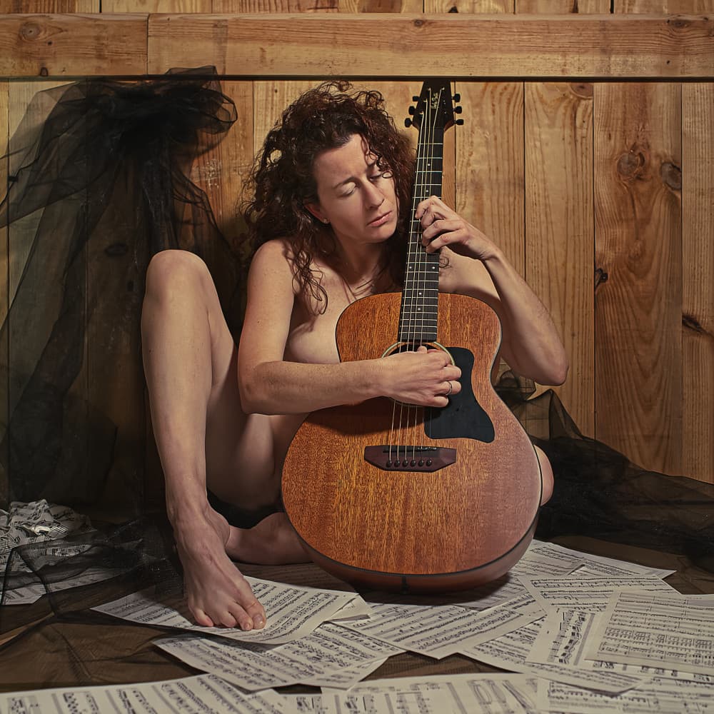 Barefoot Musician Serenity by michel genève — canvas wall art