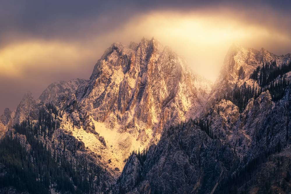 Golden Mountain Peaks by David Martin Castan — canvas wall art