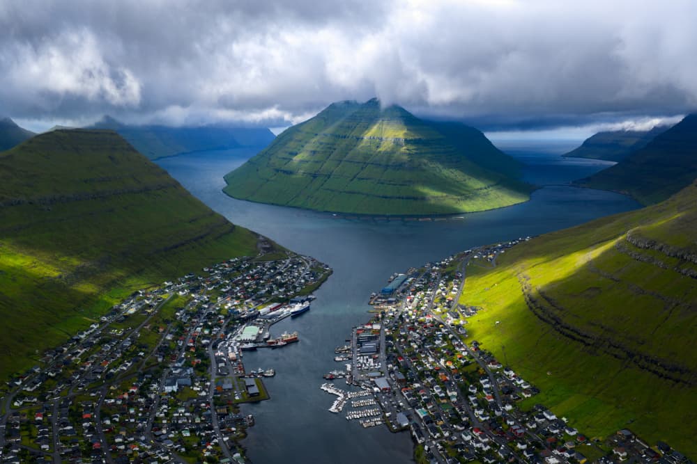Dramatic Fjord Landscape by Ti Wang — canvas wall art