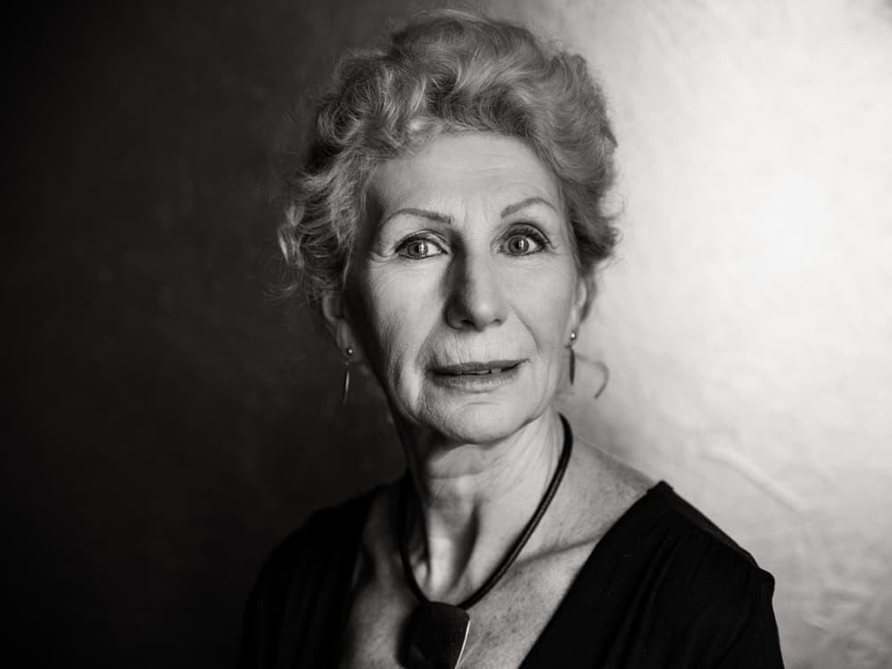 Elegant Older Woman Portrait by Photographer — canvas wall art