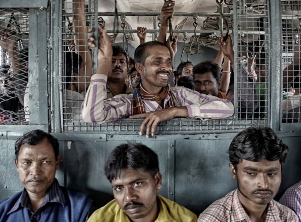 Crowded Train Faces by Avishek Das — canvas wall art