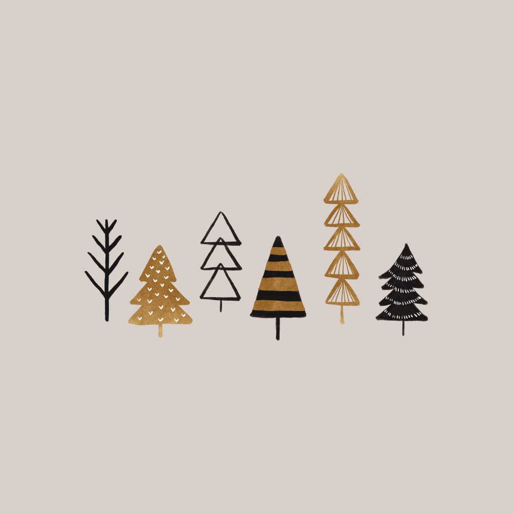 Minimalist Holiday Trees by Orara Studio — canvas wall art