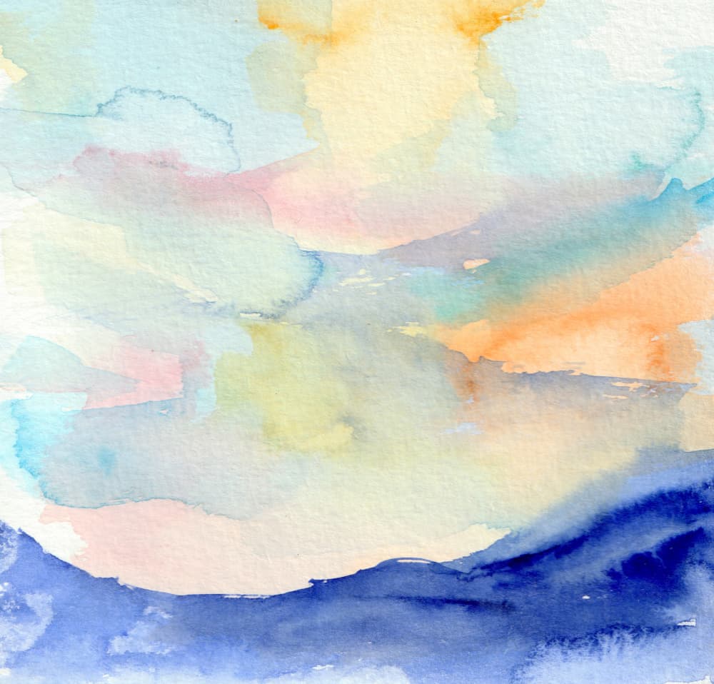 Serene Watercolor Landscape by Christine Lindstrom — canvas wall art