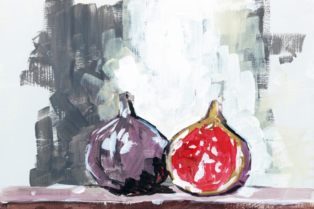 Vibrant Figs Still Life by cartissi — canvas wall art