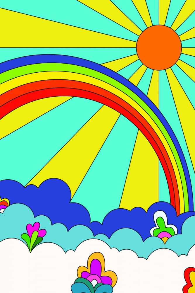 Psychedelic Rainbow Sky by jay stanley — canvas wall art
