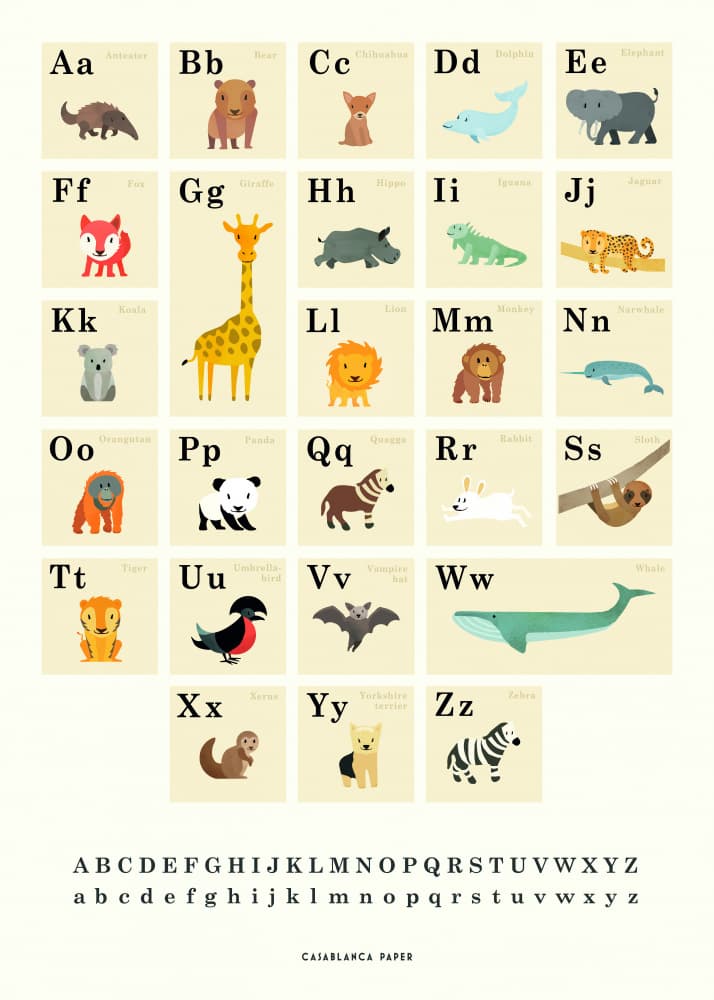Playful Animal Alphabet by Erik Wintzell — canvas wall art