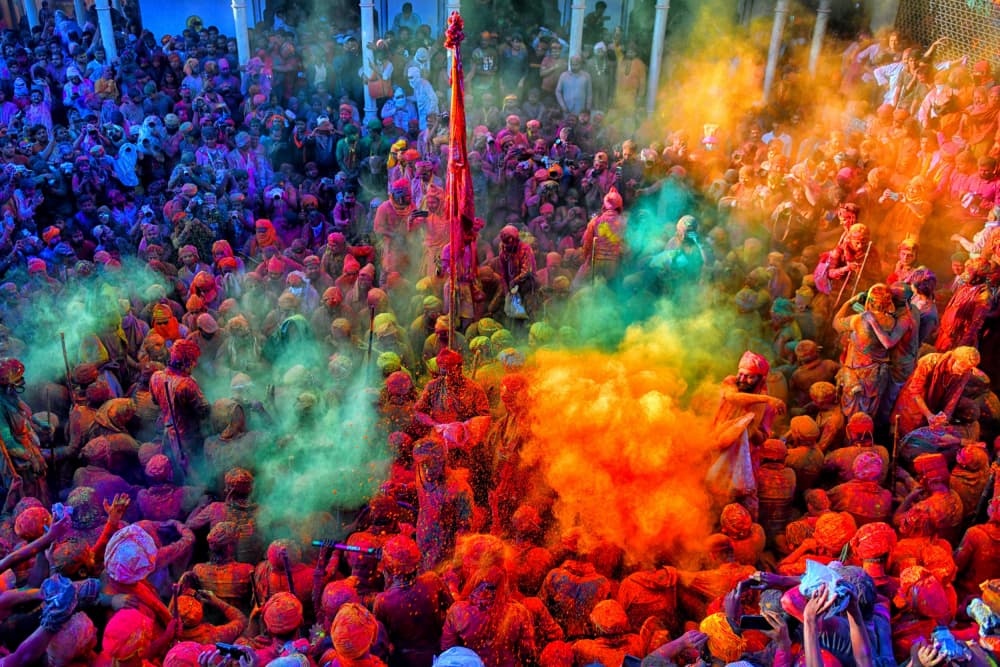Holi Colors Celebration by Avishek Das — canvas wall art