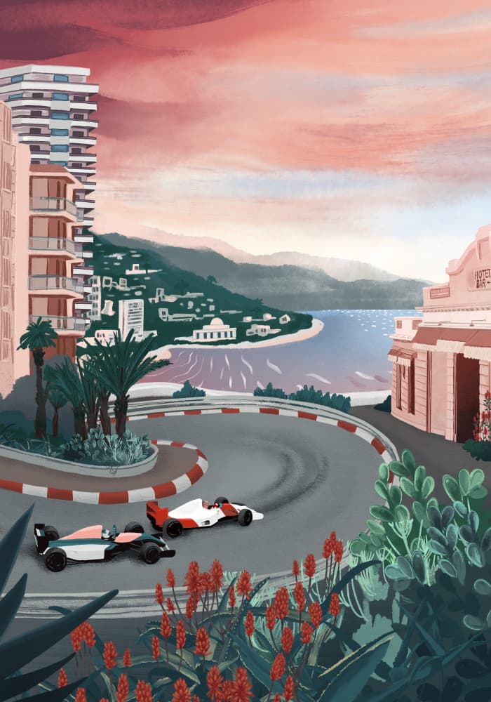 Monaco Circuit by Goed Blauw — canvas wall art