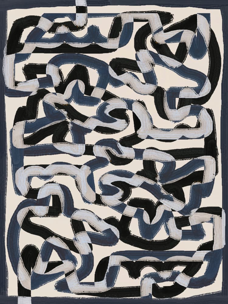 Flowing Abstract Curves by Little Dean — canvas wall art