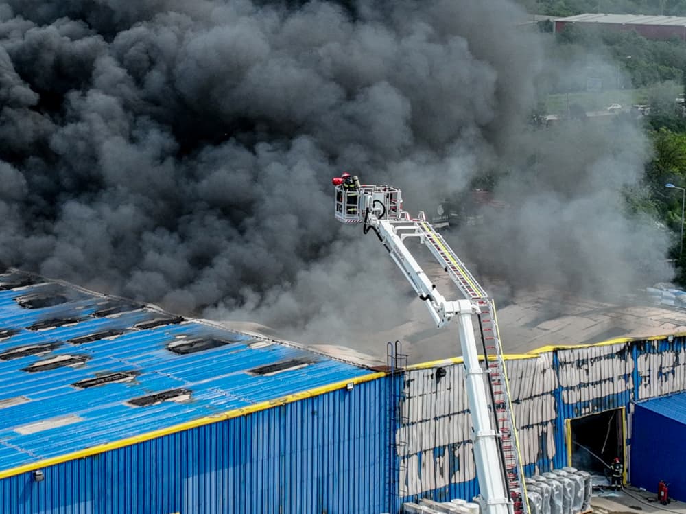 Industrial Fire Emergency by Ovi D. Pop — canvas wall art