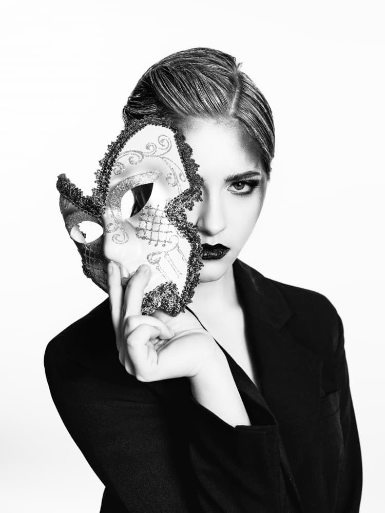 Elegant Masked Gaze by Martin Lee — canvas wall art