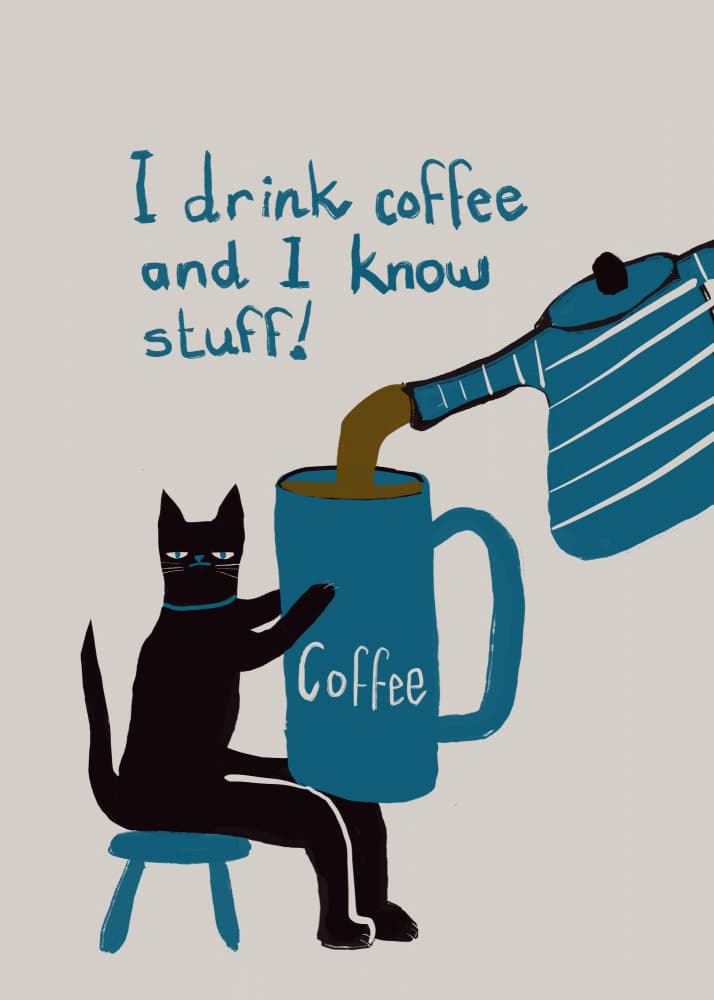Coffee cat lover by Sharyn Bursic — canvas wall art