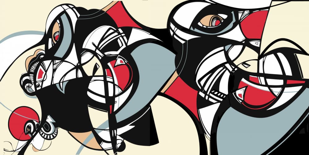 Abstract Cubist Faces by Alejandra Winkhaus — canvas wall art