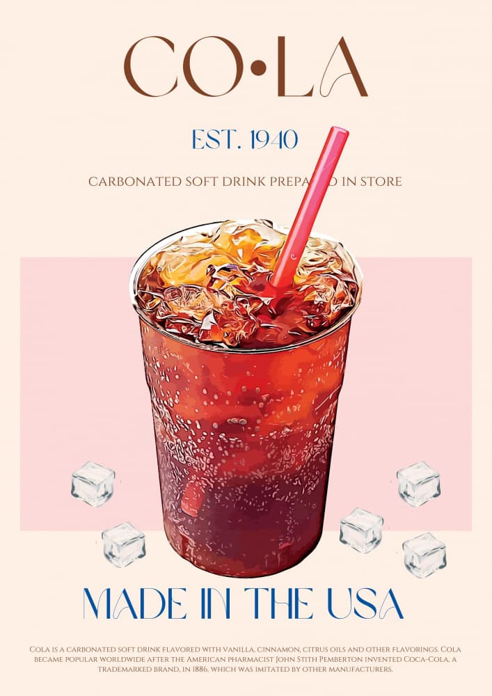 Classic Cola Refreshment by Nazma Khokhar — canvas wall art