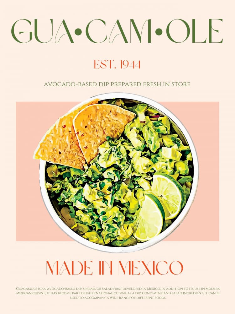 Retro Guacamole Delight by Nazma Khokhar — canvas wall art