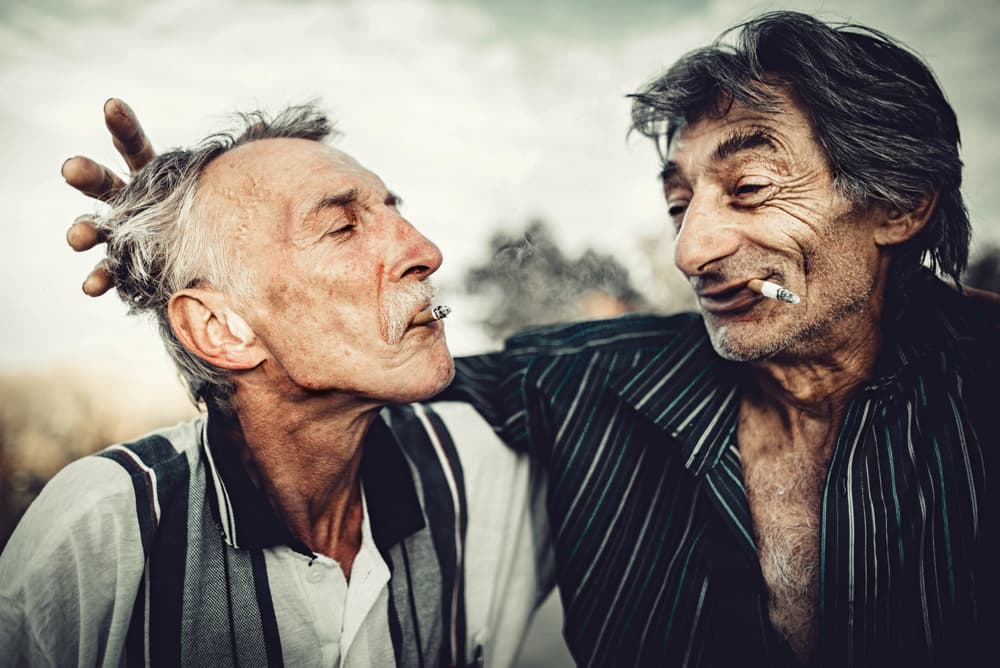 Joyful Smoking Friends by Koki Jovanovic — canvas wall art