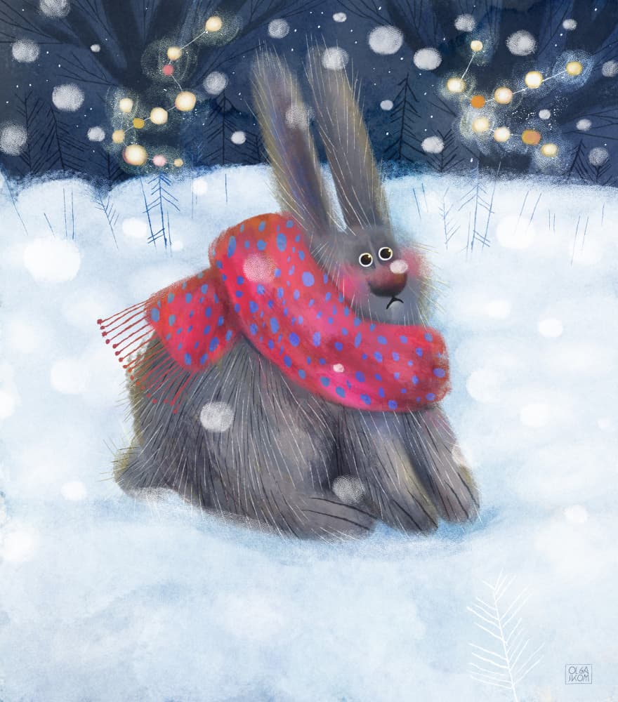 Rabbit by Olga Skomorokhova — canvas wall art