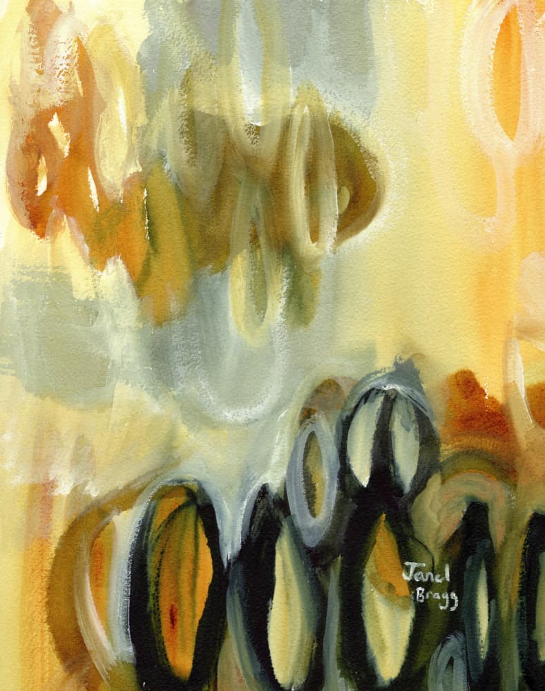 Organic Golden Ovals by Janel Bragg — canvas wall art