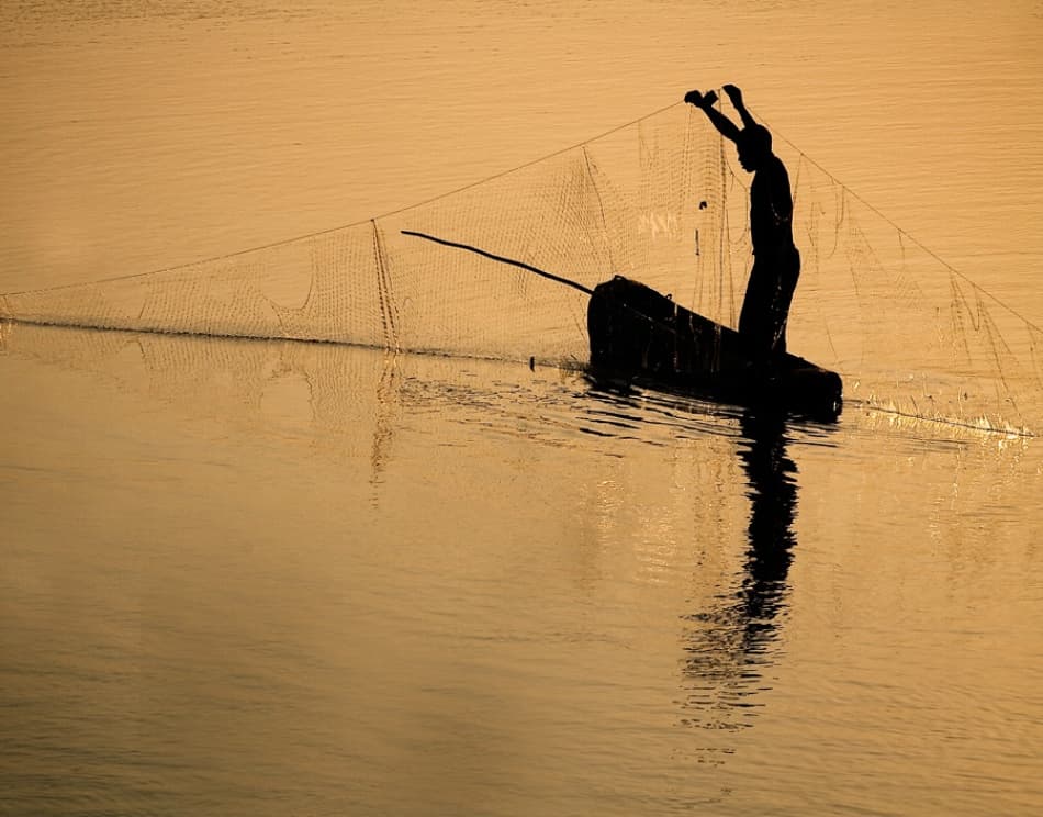 Golden Hour Fisherman by WildPhotoArt — canvas wall art