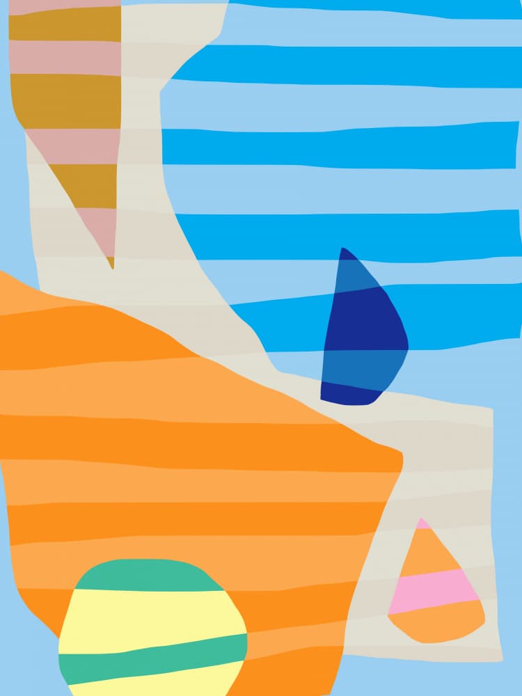 Vibrant Striped Forms by Little Dean — canvas wall art