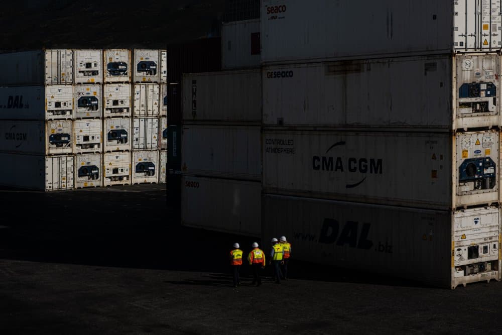 Industrial Container Operations by Rolf Endermann — canvas wall art