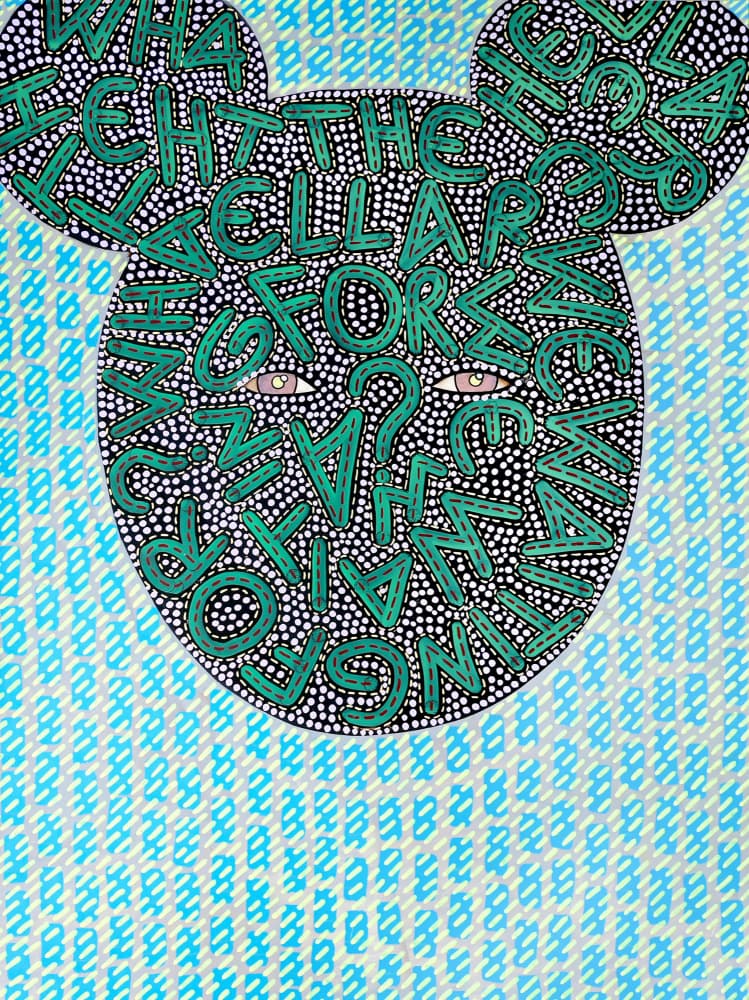 Bold Typography Mouse Head by Naomi Vona — canvas wall art