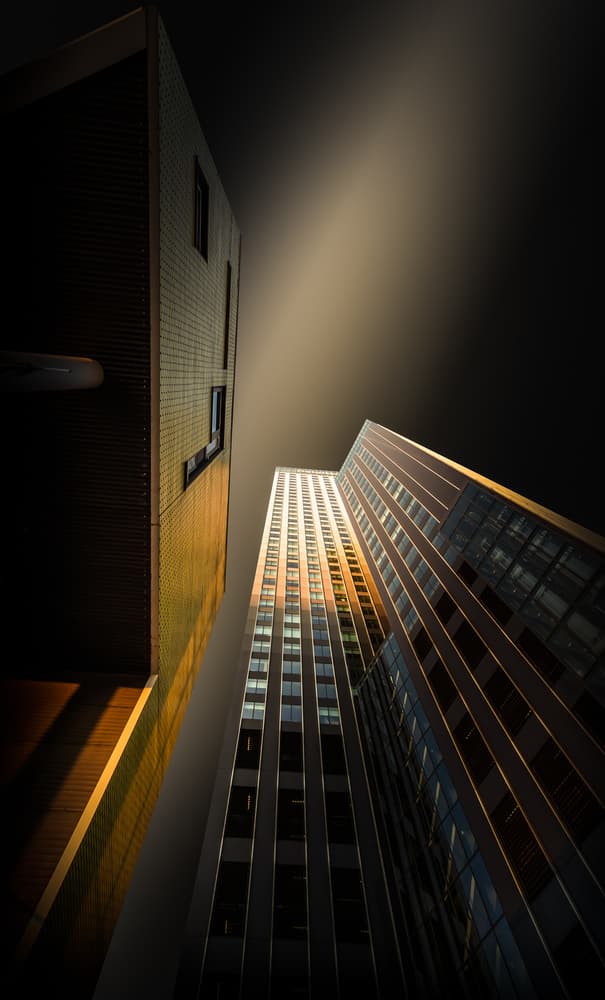 Golden Hour Skyscrapers by Jörg Vollrath — canvas wall art
