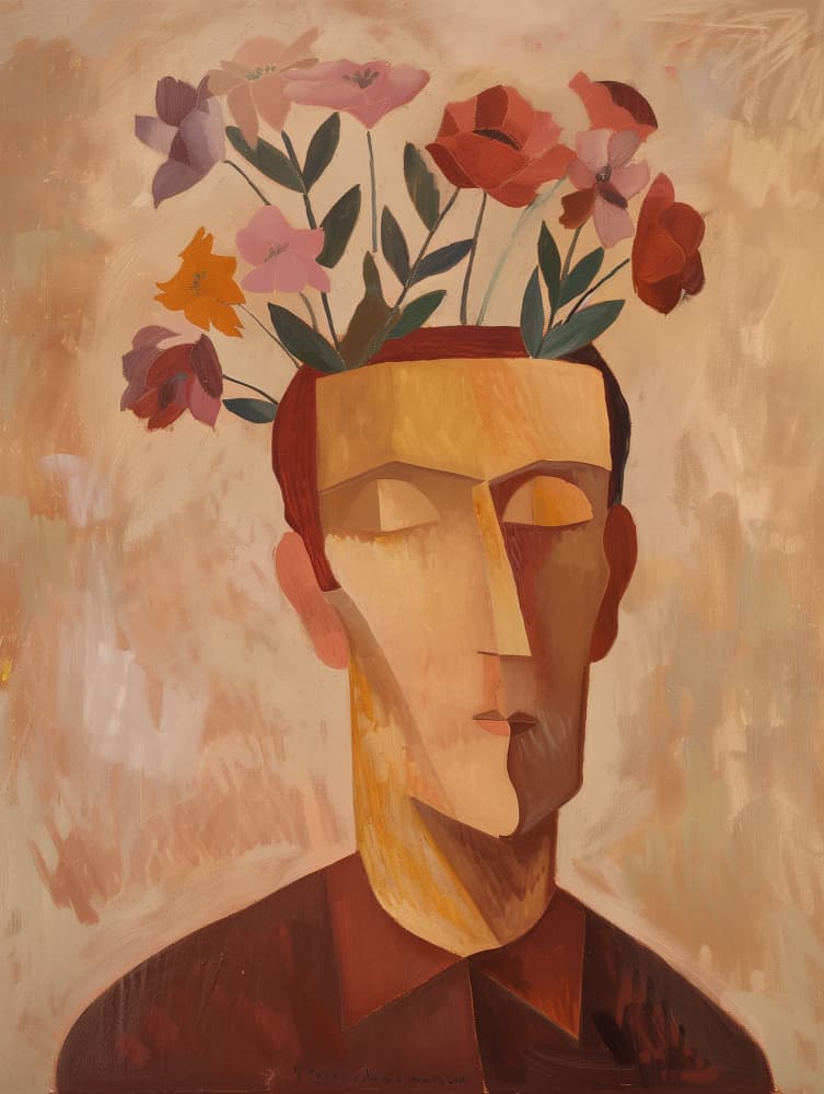 Man's Blooming Mind by SHANDU — canvas wall art