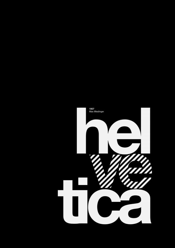 Bold Striped Helvetica by David Vineïs — canvas wall art