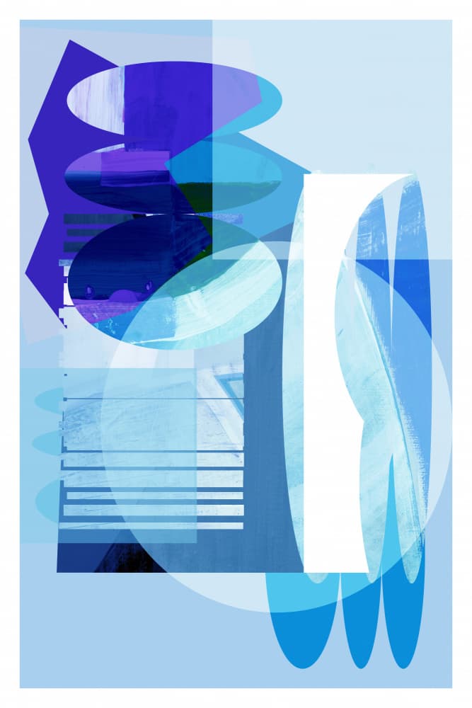 Serene Blue Abstraction by cartissi — canvas wall art