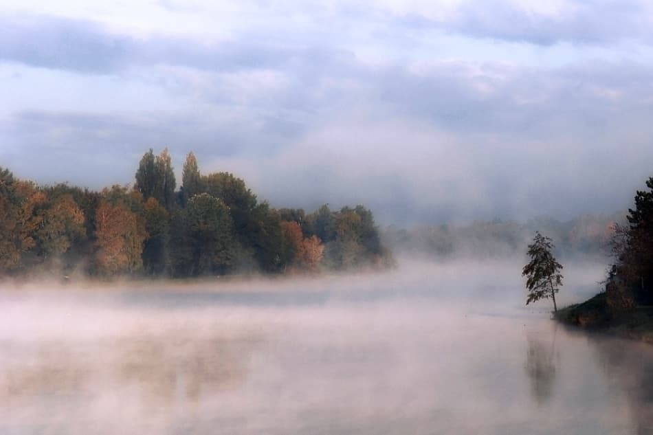 Misty Morning River by Jure Kravanja — canvas wall art