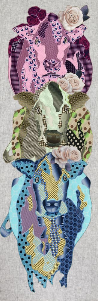 Whimsical Stacked Cows by Kostyantin Malginov — canvas wall art