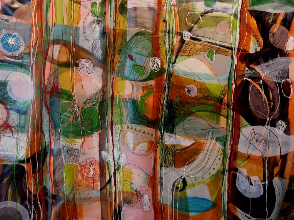 Vibrant Abstract Garden by Monika Riethmueller — canvas wall art