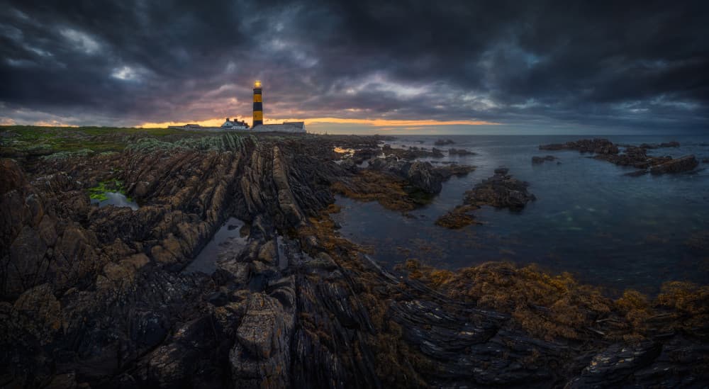 Dramatic Coastal Lighthouse by Krzysztof Browko — canvas wall art