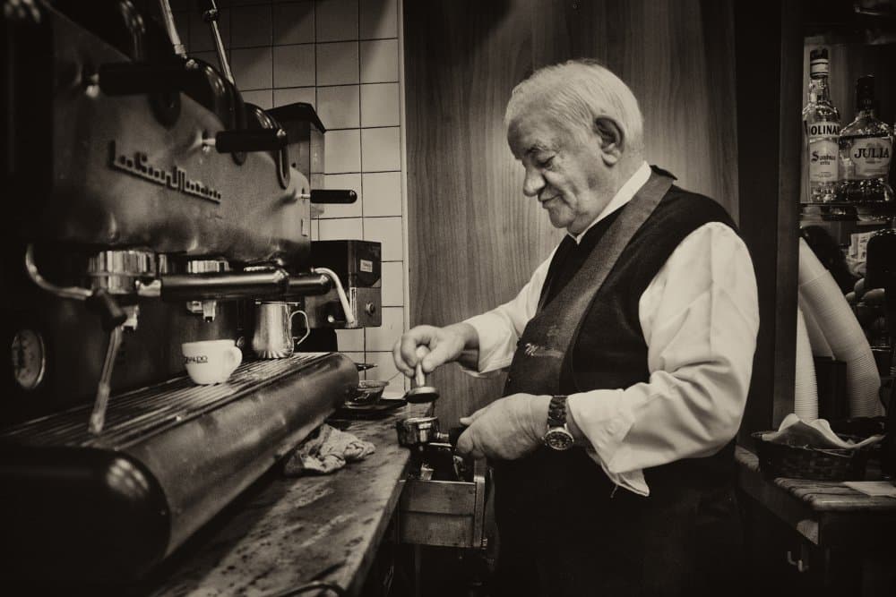 Skilled Barista At Work by Antonio Grambone — canvas wall art