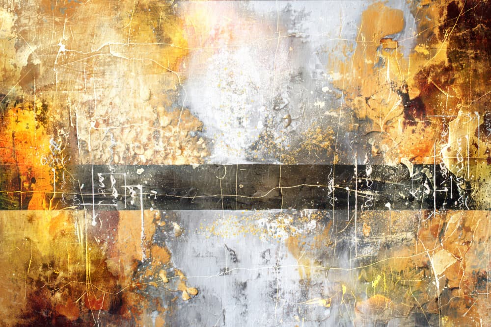 Textured Gold Horizon by Rafal Kulik — canvas wall art