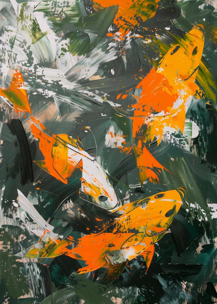 Vibrant Koi Pond by Andreas Magnusson — canvas wall art