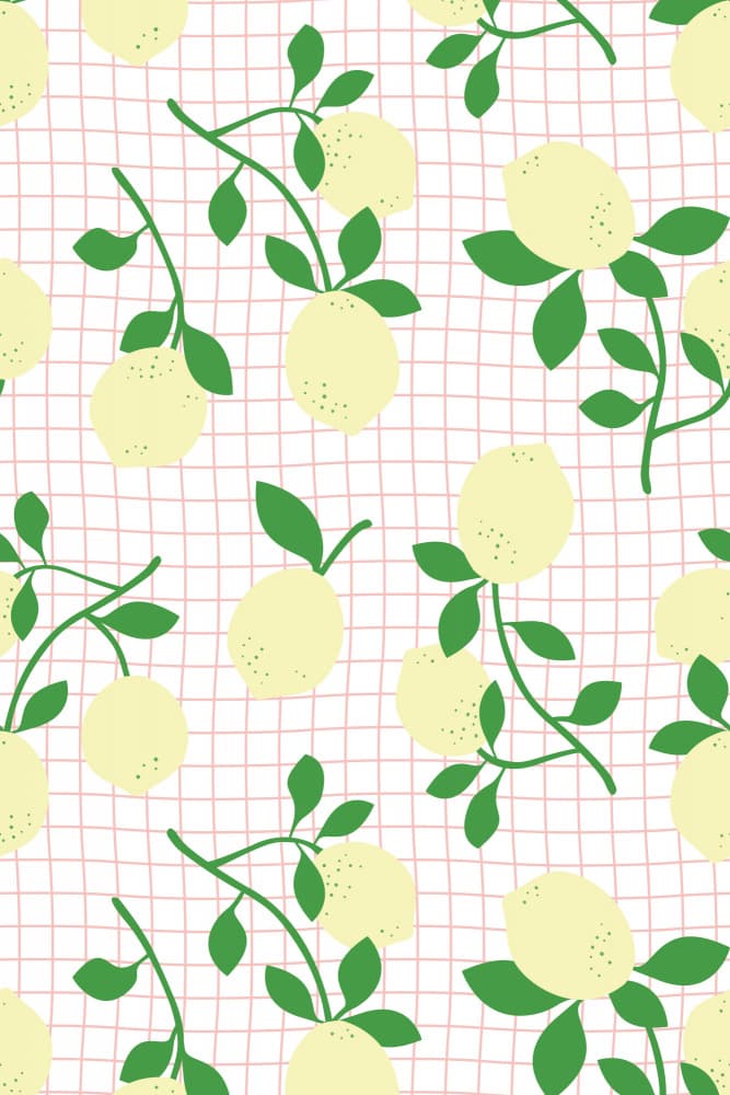 Bright Lemon Grid by Karen Menzenbach — canvas wall art