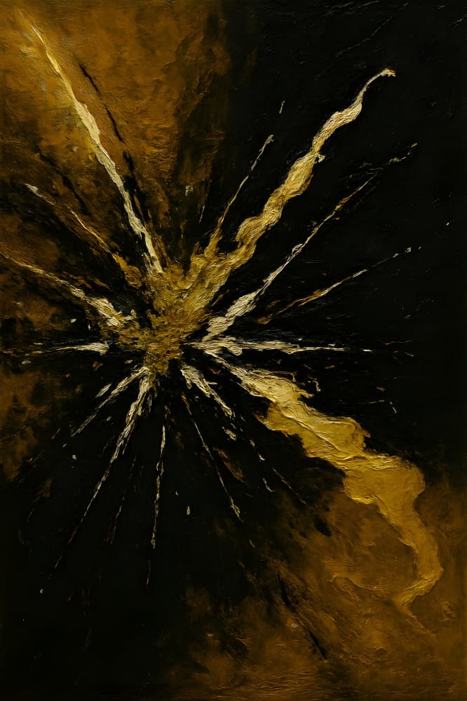 Golden Burst Abstract by HUGO — canvas wall art