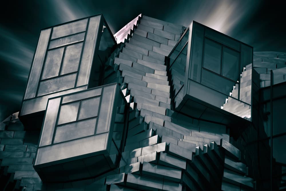 Dynamic Architectural Cubes by Hans-Wolfgang Hawerkamp — canvas wall art