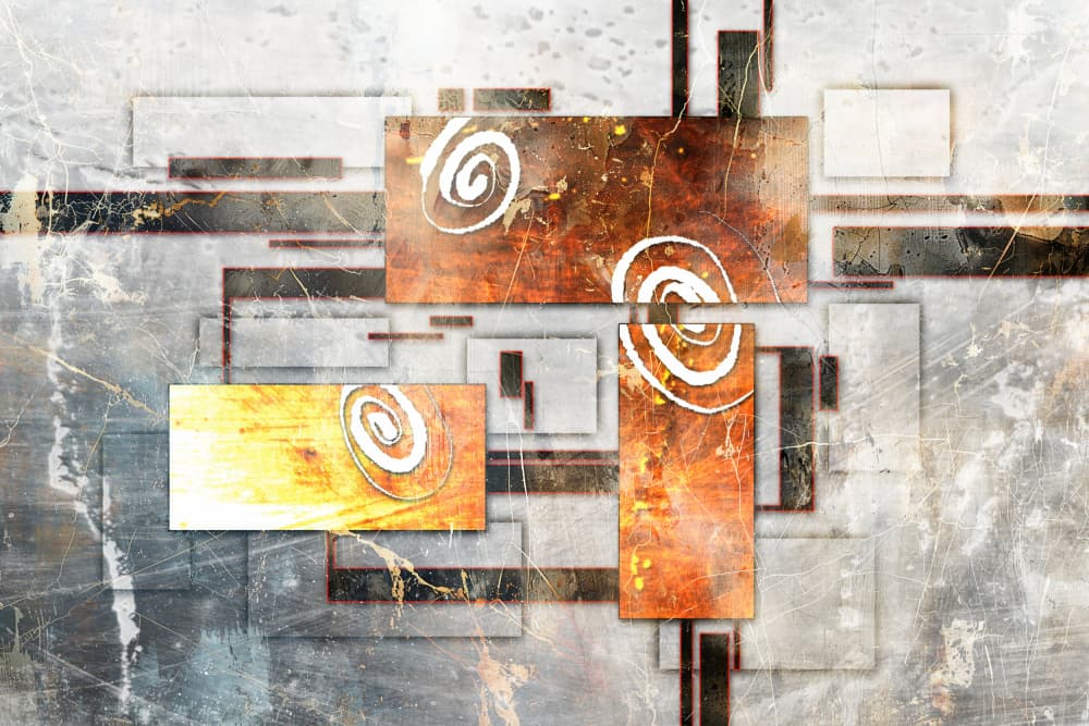 Modern Grunge Spirals by Rafal Kulik — canvas wall art