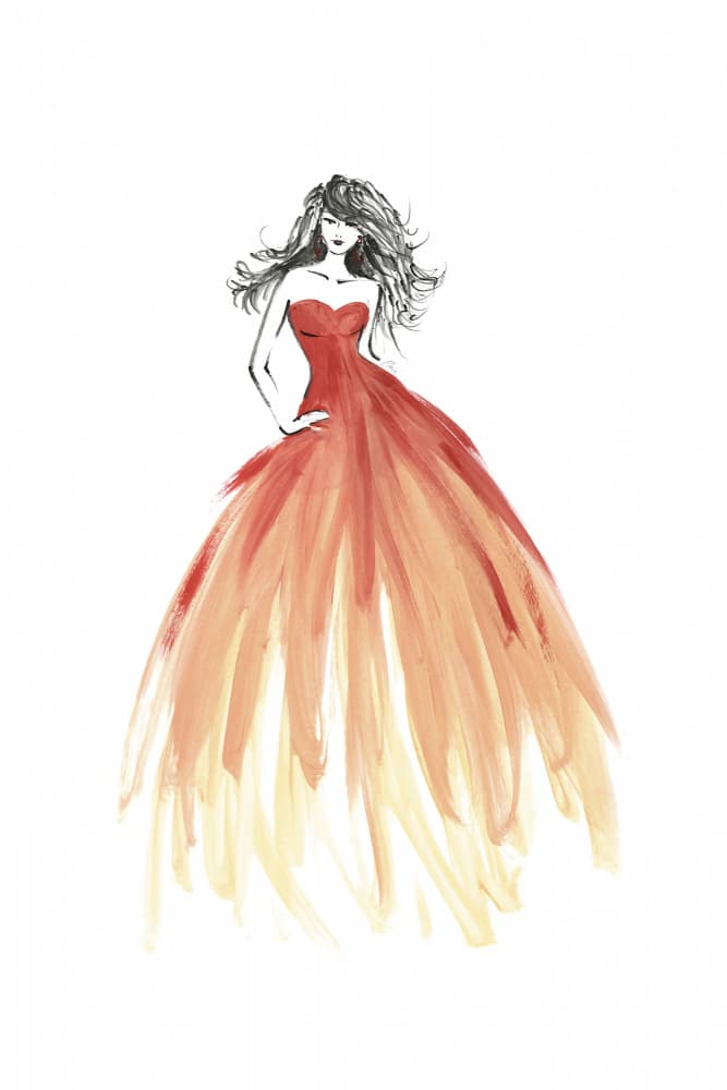 Woman In Ombre Gown by Rosana Laiz Blursbyai — canvas wall art