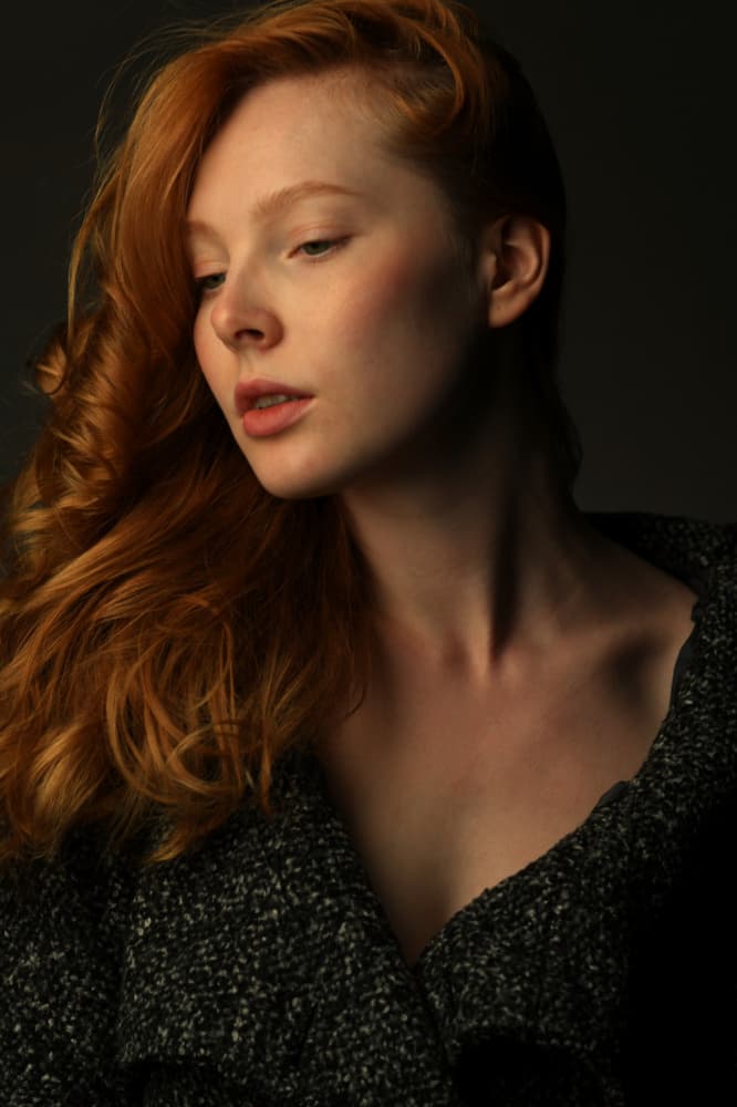 Serene Redhead Beauty by Yoram GIL — canvas wall art