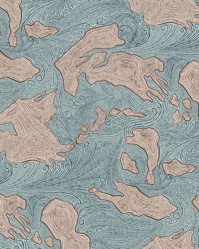 Topographic Island Map by Alexandra Weise — canvas wall art