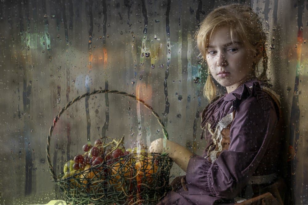 Pensive Girl Rainy Window by Lisdiyanto Suhardjo — canvas wall art