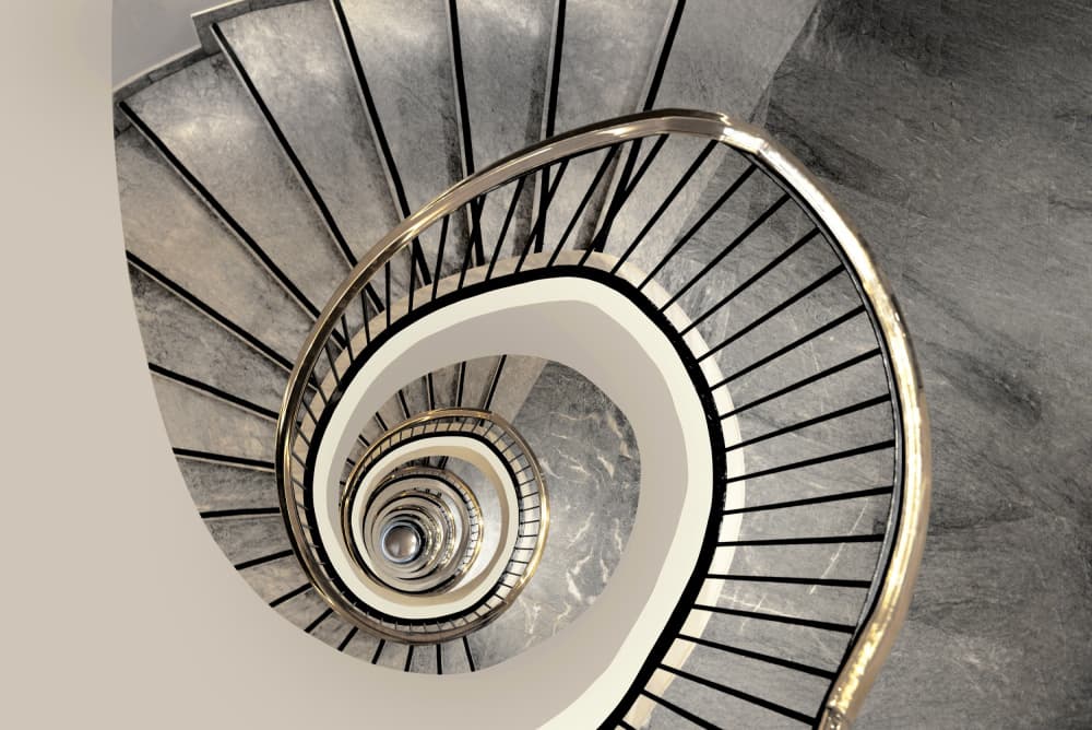 Golden Spiral Staircase by Jorge Pimenta — canvas wall art